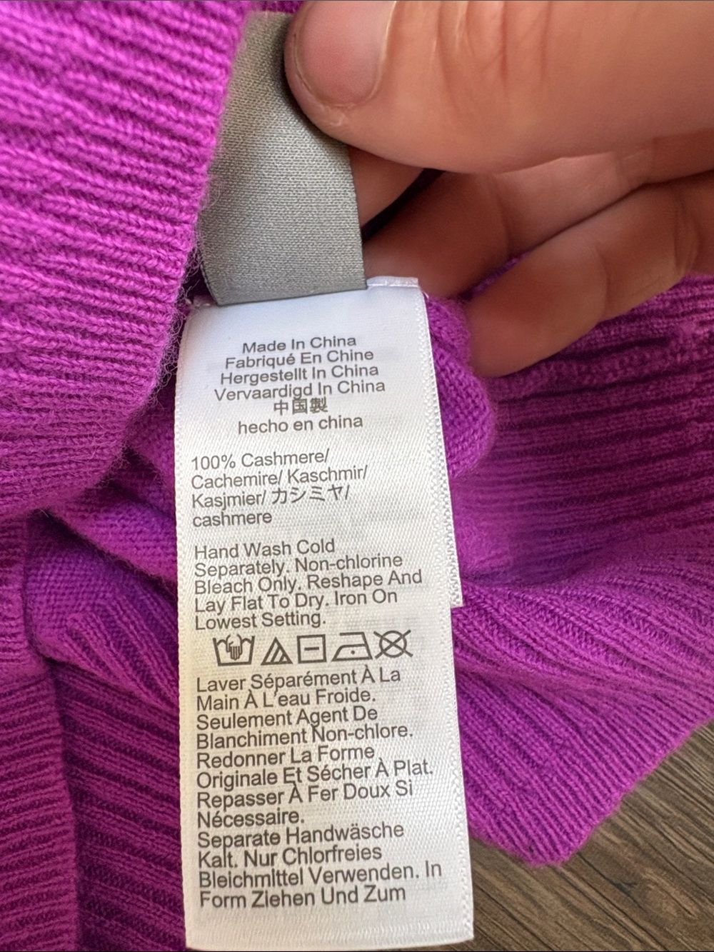 J. Crew V-Neck 100% Cashmere Sweater in Bright Purple Pink Luxury Cropped - Picture 4 of 5